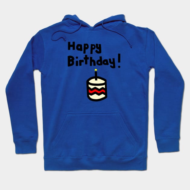 Happy Birthday with Cake and Candle Hoodie by ellenhenryart